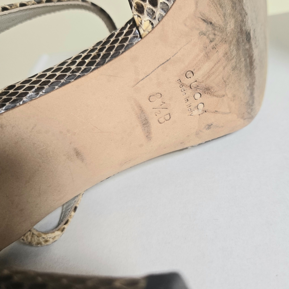 Vintage Gucci Brown Snakeskin Women's Heels - Picture 6 of 7